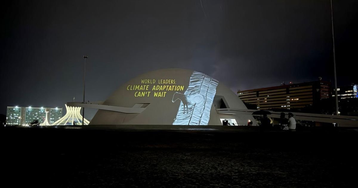 Adaptação Climática foi o tema da intervenção artística promovida no último dia 13 de outubro pelo Instituto Talanoa, em Brasília.